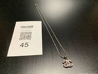 Full view of necklace with pendant