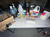 Overall view of all art supplies on table