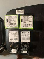 Group shot of all eight components on chair