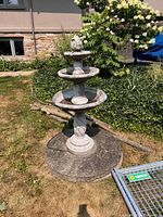 Full view of fountain front/side showing all three tiers and base