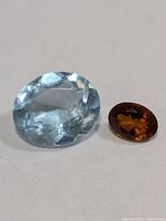 Top view of both oval gemstones