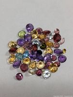 Scattered view of multicolour gemstones