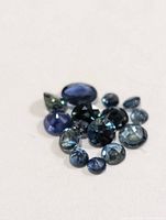 Group of loose blue sapphires, various cuts