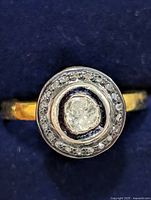 Front view showing central diamond and halo