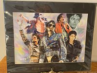Full view of matted Michael Jackson collage print