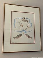 Full view of framed print showing artwork, mat and frame