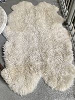 Top view of entire sheepskin rug