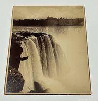 Front view of unframed albumen photograph showing Niagara Falls image detail