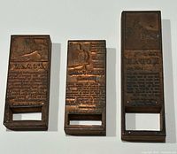 Front view of all three copper-faced Kodak letterpress blocks