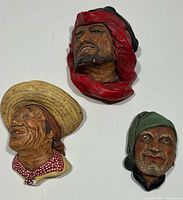 All three chalkware head busts together