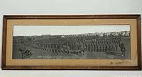 Full view of framed panoramic photograph showing frame, mat, and entire image