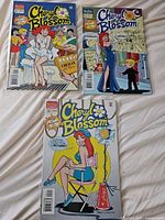 Group shot of all three Cheryl Blossom comic issues bagged
