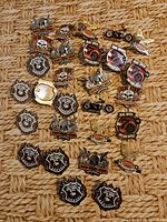 All pins laid out showing variety and quantity