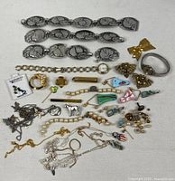 Group shot of entire lot displaying all jewelry pieces