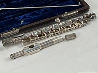 Piccolo body, headjoint, sleeve and cleaning rod in open case