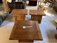 Top view showing coffee table and two end tables together