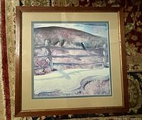 Straight-on view of framed print