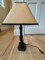Full view of lamp with shade and cord