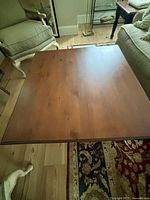 Top view showing pine plank surface