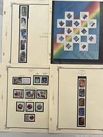Four album pages with various 1992 Canadian stamps