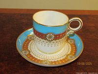 Cup on saucer showing full design