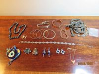 All jewellery pieces laid out on table