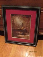 Full view of framed print with mat and frame