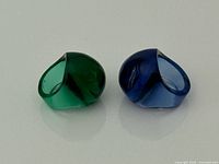 Blue and green Lalique glass rings