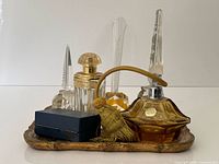 Group shot of all vanity items on tray