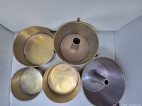 Top view of all five aluminum cake pans