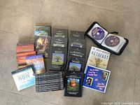 Overview of entire lot on floor showing all media items