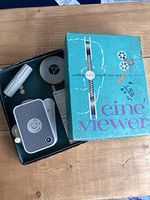 Overview of cine viewer, accessories and box