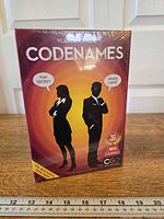 Front of sealed Codenames box showing title and graphics