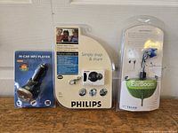 All three packaged items standing side by side