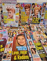 Multiple Closer magazine issues spread out, some with royal coverage visible