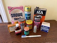 Group shot of all vintage household and personal care products