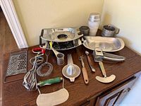 all items laid out on cabinet