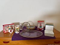 Overview of entire lot on dresser showing all items