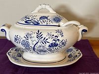 complete soup tureen set assembled