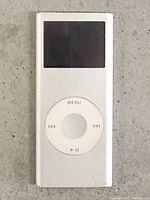 Front view showing screen and click wheel