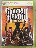Front cover of Guitar Hero III: Legends of Rock Xbox 360 game case