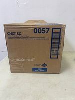 Full view of sealed Chicopee Chix SC towel box showing product code and count