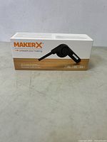 Front of sealed MakerX mini blower box