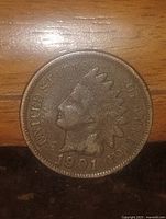 Obverse showing Indian Head design and date 1901