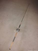 Full length view of rod showing blank, handle and reel