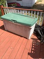 Full view of resin deck box on deck