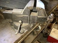 Full view of vise on workbench