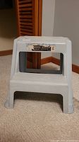 front view of two-step resin stool