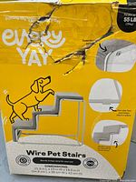 Front of damaged retail box showing product image and specifications