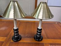 Front view of both lamps showing bases and shades